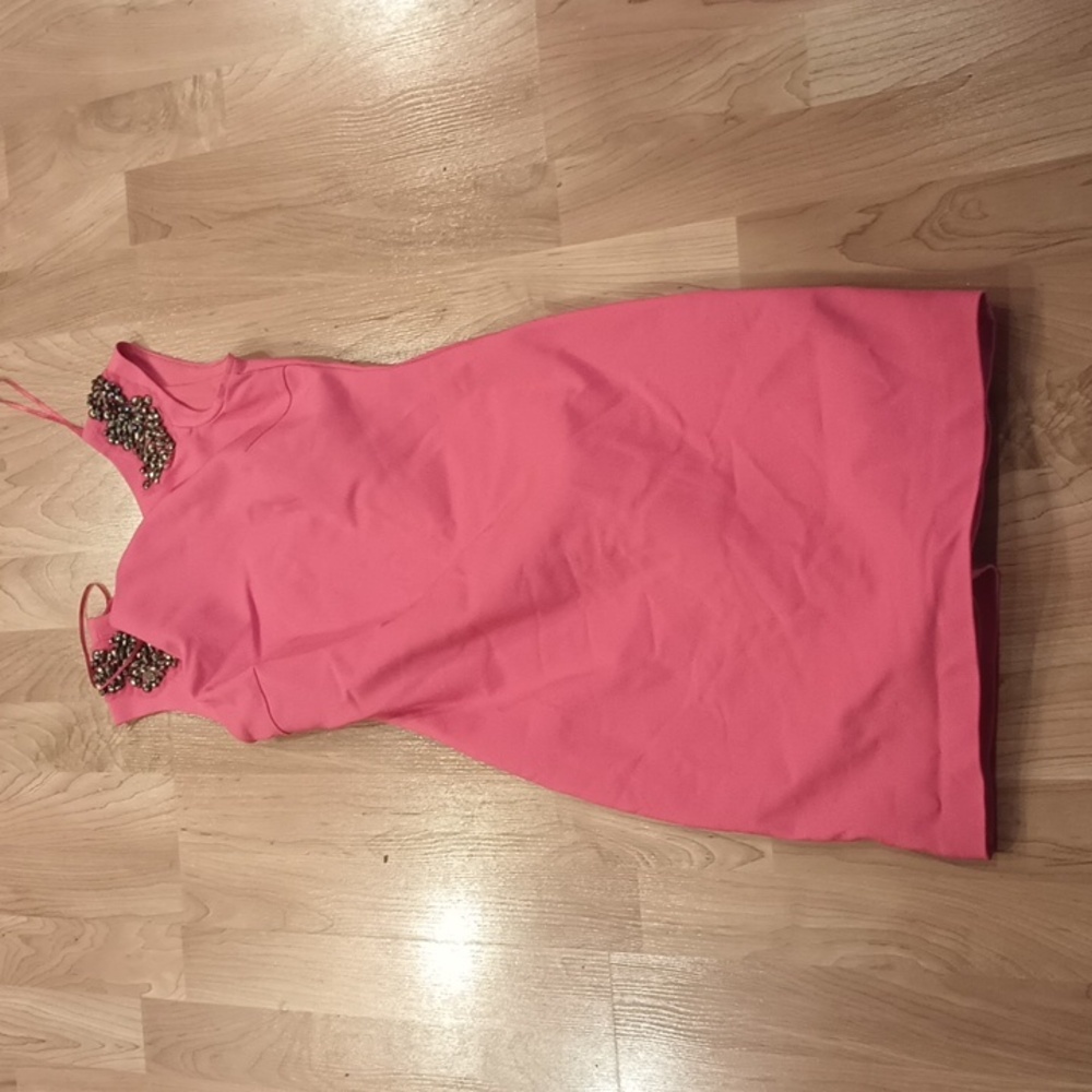 Trafaluc Zara pink dress black beads size S